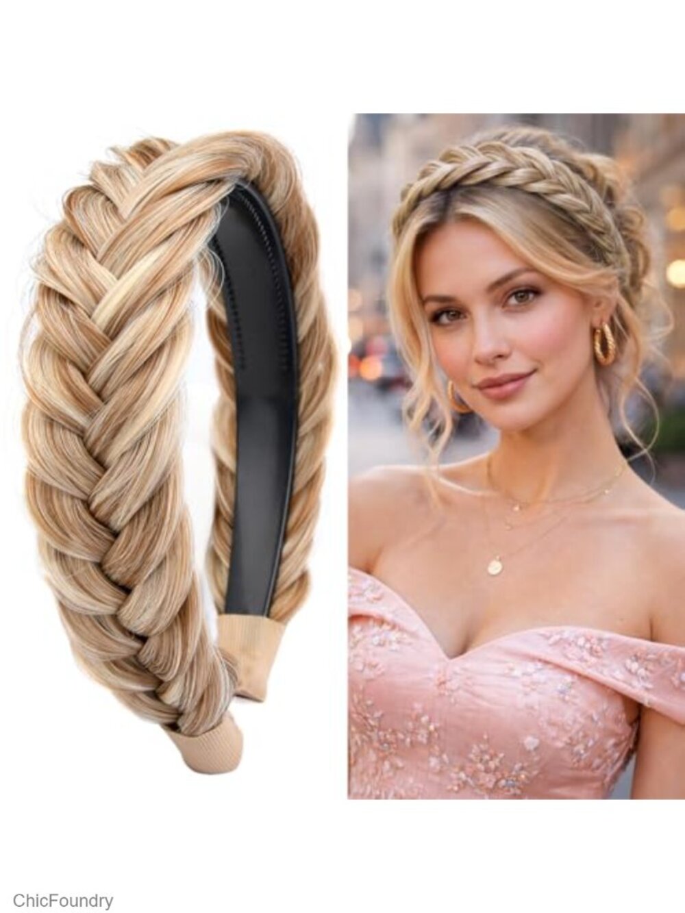 Wide Braided Headband - Women's Fashion Hair Accessory